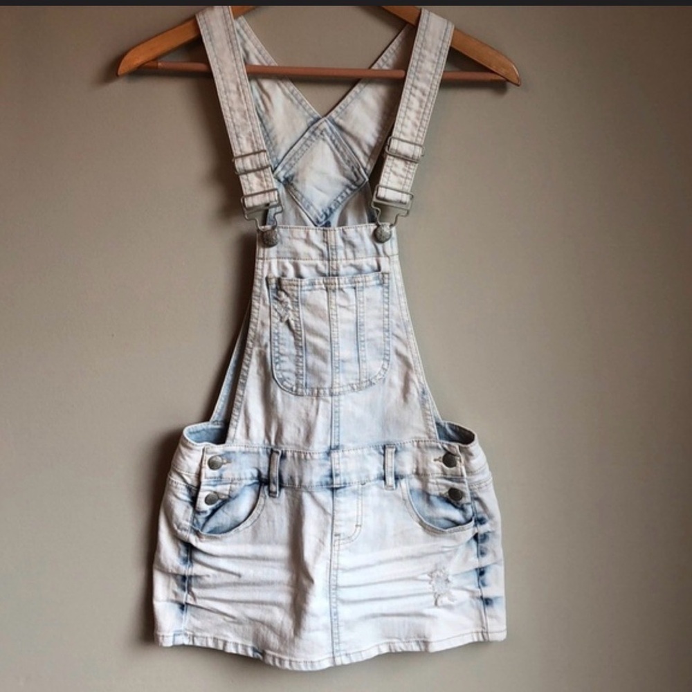 Blue Spice Light Blue Denim Overall Dress